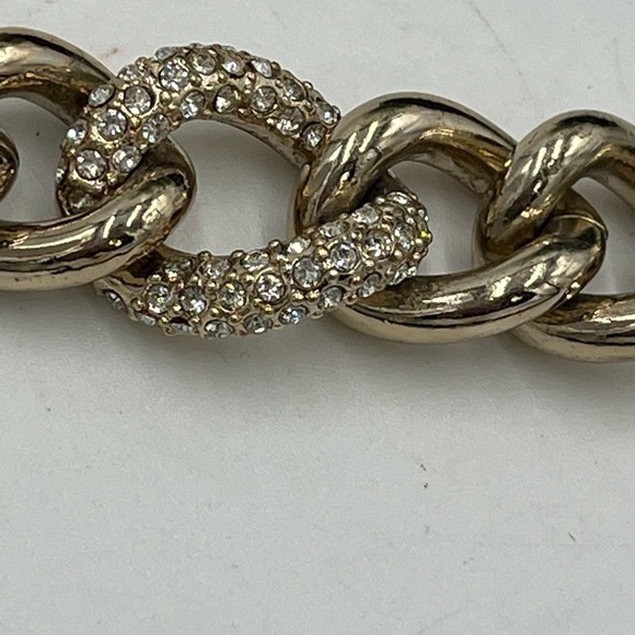 Victoria Secret Chunky Chain Bracelet Angel Wings Pave Crystals Gold Tone - Picture 5 of 14